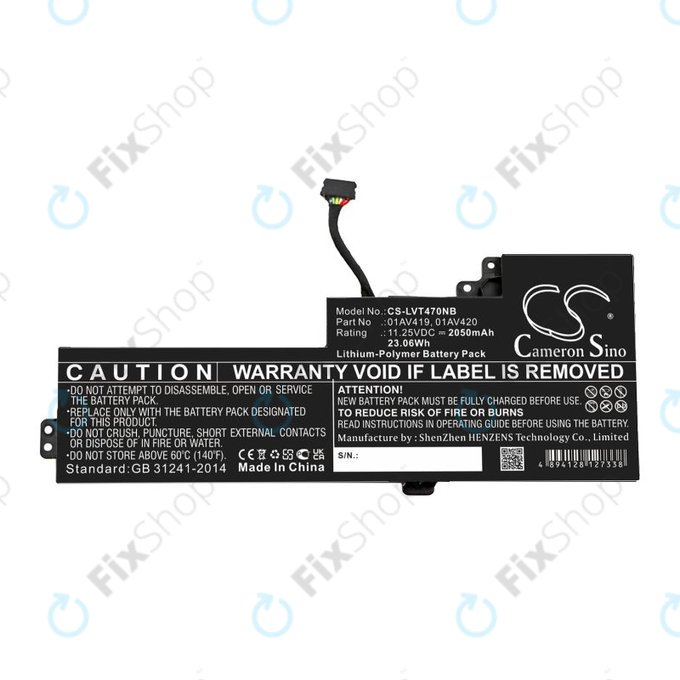 Akku batterie für Lenovo Thinkpad A285, T470, T480, 2050mAh, Li-Pol, 11.25V, 01AV419, HQ