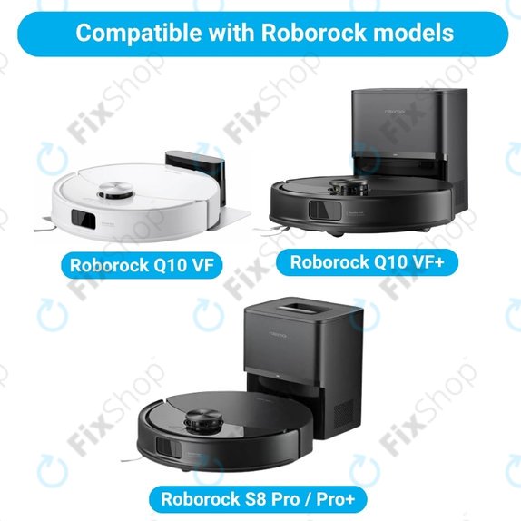 Ersatzteilset für Xiaomi Roborock Q10 VF, Q10 VF+, S8 Pro, S8 Pro Plus (1x Hauptbürste, 2x Filter, 2x Seitenbürste, 2x Wischtuch, 2x Staubbeutel)