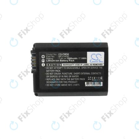 Sony Alpha-series, DLSR-series, ILCE-series, NEX-series, SLT-series - Akku Batterie NP-FW50 Li-Ion 1080mAh HQ