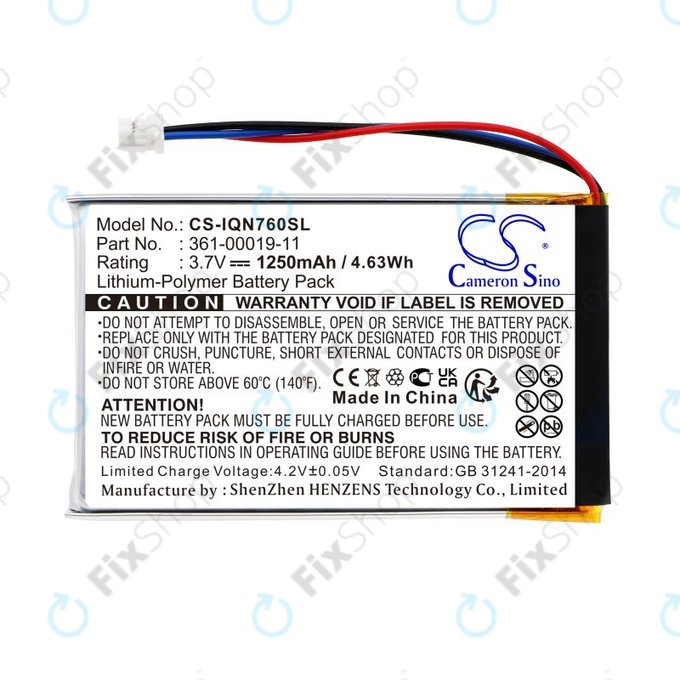 Akku batterie für Garmin Nüvi 700, 710, 760, 765, Nuvi 3590, 1250mAh, Li-Pol, 3.7V, 361-00019-11, HQ