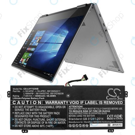 Ladegerät für Lenovo Yoga 720-13, 730-13, 6000mAh, Li-Pol, 7.68V, L16L4PB1, HQ