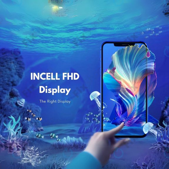 Display In-Cell FHD für iPhone 12 Mini, Touchscreen-Glas mit Rahmen, FixPremium