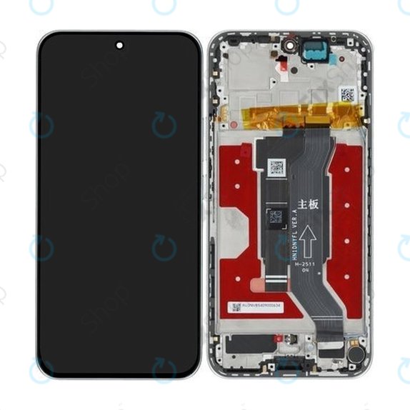 Honor 400 - LCD Display + Touchscreen Front Glas + Rahmen (Meteor Silver) - 0235APNS Genuine Service Pack