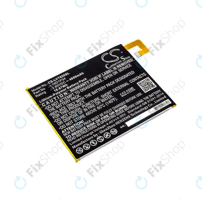Batterie für Lenovo Tab 4, Lenovo TB850, 4850mAh, Li-Pol, 3.85V, L16D1P34, HQ