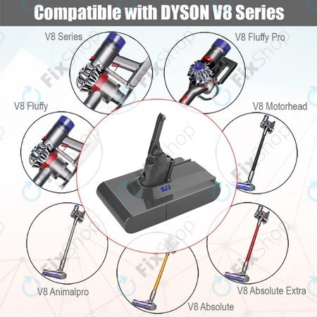 Dyson V8 - Akku Batterie 215681, PM8-US-HFB1497A Li-Ion 21.6V 2500mAh