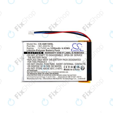 Batterie für Garmin Nüvi 1300, 1350, 1370, 1390, 1490, 1250mAh, Li-Pol, 3.7V, 361-00019-16, HQ