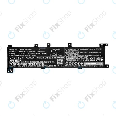 Batterie für Asus A705QA, Asus F705MA-Bx030t, 3600mAh, Li-Pol, 11.52V, B31N1635, HQ