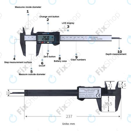 ProStormer - Schieblehre - Kunststoffschlitten (150mm)