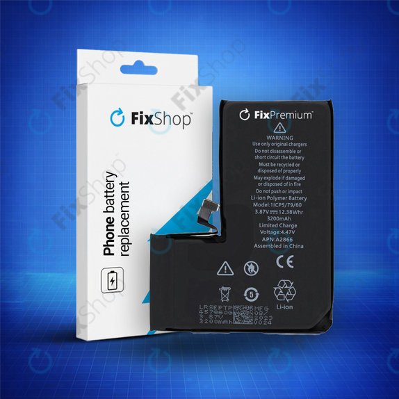 Akku Batterie für iPhone 14 Pro, 3200mAh, A2866, FixPremium