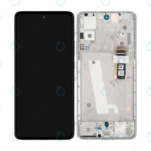 Motorola Edge 30 XT2203 - LCD Display + Touchscreen Front Glas + Rahmen (Supermoon Silver) - 5D68C20586 Genuine Service Pack