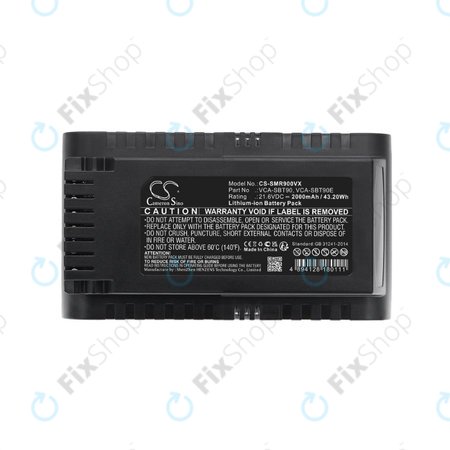 Samsung Jet 75, 75 Multi, 75 Premium, VS70, 90, VS9000 - Akku Batterie VCA-SBT90, VCA-SBT90E, DJ96-00221A Li-Ion 21.6V 2000mAh HQ