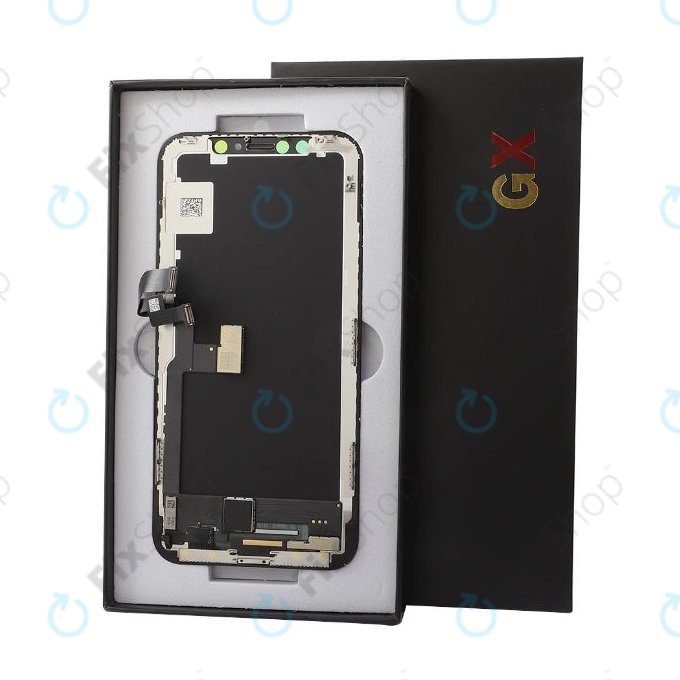 Display Soft OLED für iPhone X, Touchscreen-Glas mit Rahmen, FixPremium