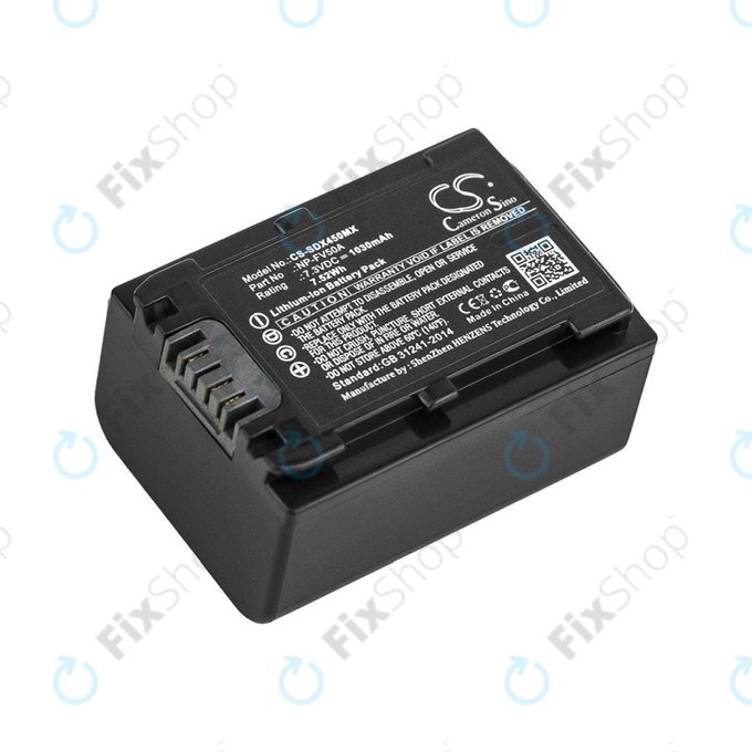 Batterie für Sony FDR-AX33, 40, 45, 53, 60, 700, P33, HDR-CX450, 625, 1030mAh, Li-Ion, 7.3V, NP-FV50A, HQ