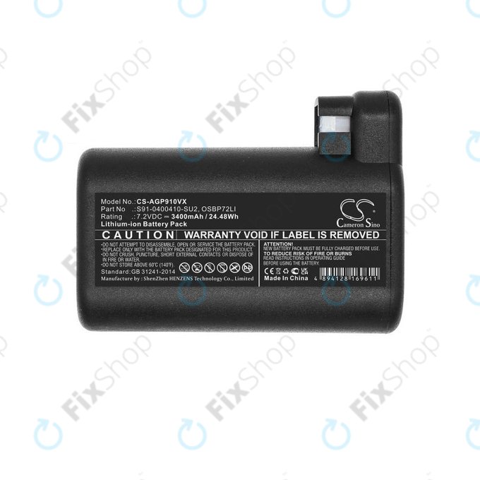 AEG RX-series, Electrolux E, P-series - Akku Batterie S91-0400410-SU2, OSBP72LI, OSBP72LI25 Li-Ion 7.2V 3400mAh HQ