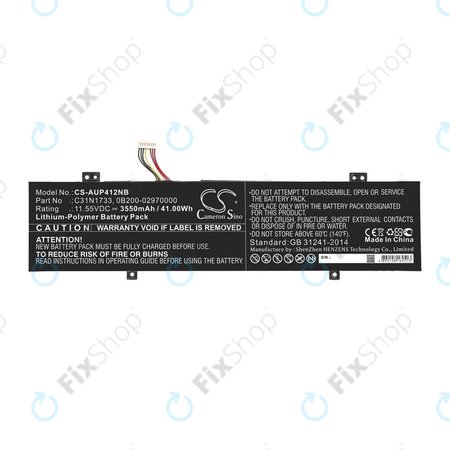Batterie für Asus VivoBook Flip 14 Tp412fa/ua, 3550mAh, Li-Pol, 11.55V, C31N1733, HQ