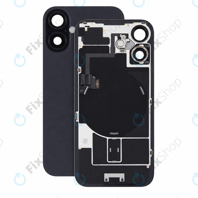 Glas der Rückabdeckung für iPhone 16, Black, Pulled A