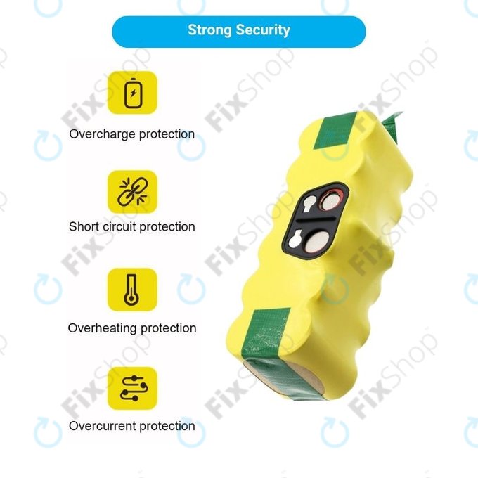 iRobot Roomba 500, 600, 700, 800, 900-series, R3, Scooba 450, Vileda 137173 - Akku Batterie 11702, GD-Roomba-500, VAC-500NMH-33 Ni-MH 14.4V 2800mAh HQ