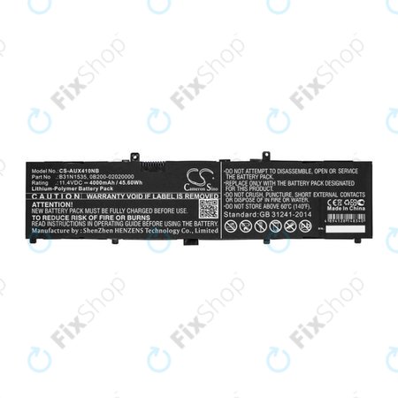 Akku batterie für Asus UX310, UX310UAK, UX410UQ, 4000mAh, Li-Pol, 11.4V, B31N1535, HQ
