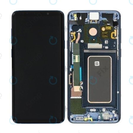 Samsung Galaxy S9 Plus G965F, G965FD - LCD Display + Touchscreen Front Glas + Rahmen (Koralle Blue) - GH97-21691D, GH97-21722D, GH97-21692D Genuine Service Pack