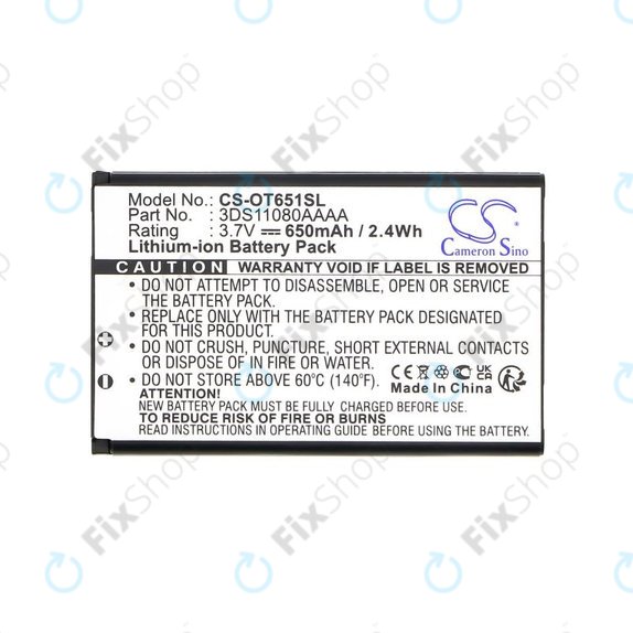 Akku batterie für Alcatel Lollipops, 650mAh, Li-Ion, 3.7V, 3DS11080AAAA, HQ