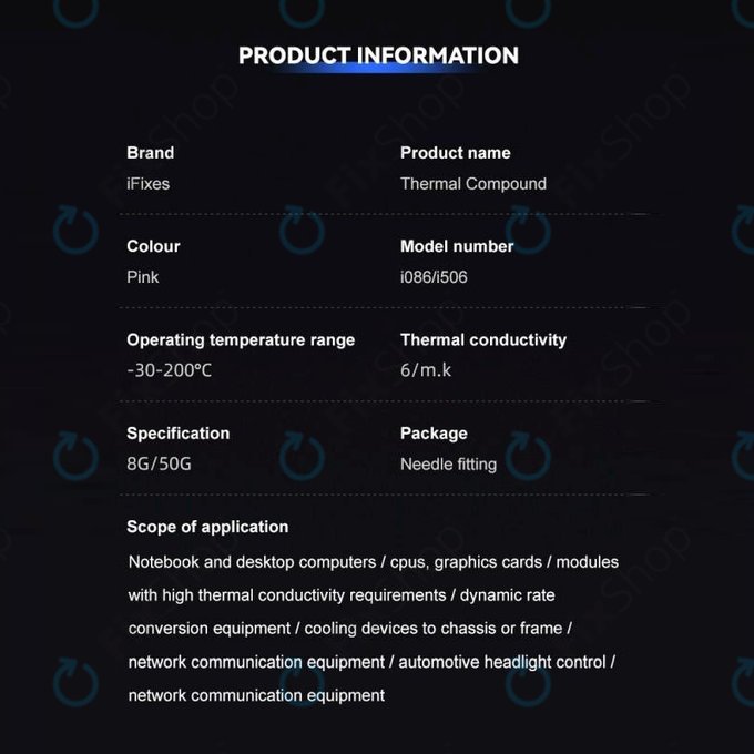 iFixes i086 Pink Performance Thermal Compound - Wärmeleitpaste für Telefon/Tablet, 8g