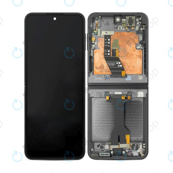Samsung Galaxy Z Flip 6 F741B - LCD Display + Touchscreen Front Glas + Rahmen (Black) OLED