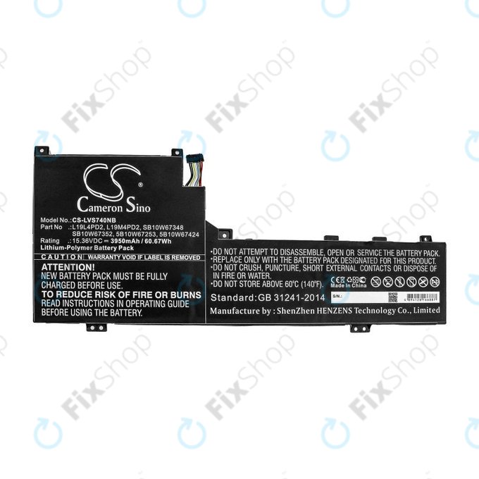 Akku batterie für Lenovo Yoga S740 14, IdeaPad S740-14IIL, 3950mAh, Li-Pol, 15.36V, L19L4PD2, HQ
