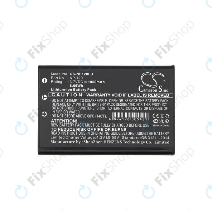 Akku batterie für Toshiba Camileo H30, FujiFilm NP-120, 1800mAh, Li-Ion, 3.7V, PX1657, HQ
