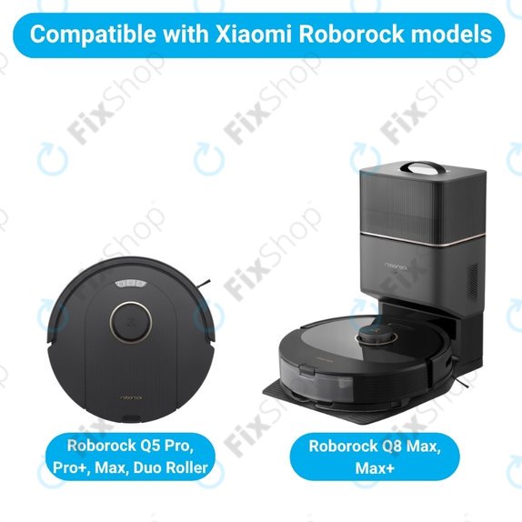 Ersatzteilset für Xiaomi Roborock Q5 Pro, Q8 Max+ (2x Hauptbürste, 4x Filter, 4x Seitenbürste – schwarz, 4x Wischtuch, 4x Staubbeutel)