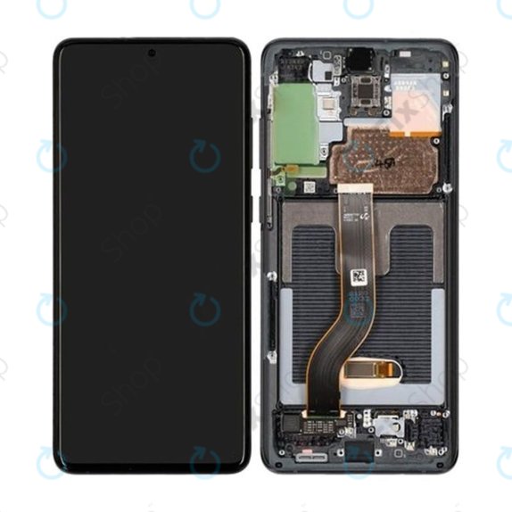 Samsung Galaxy S20 Plus G985F - LCD Display + Touchscreen Front Glas + Rahmen (Cosmic Black) OLED
