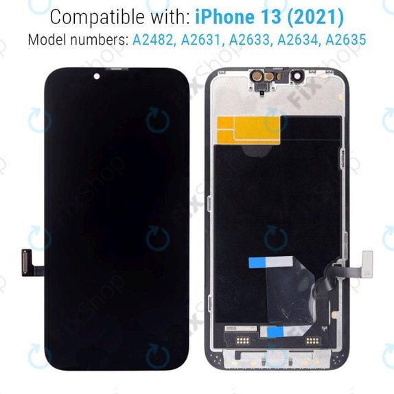Display Hard OLED für iPhone 13, Touchscreen-Glas mit Rahmen, FixPremium