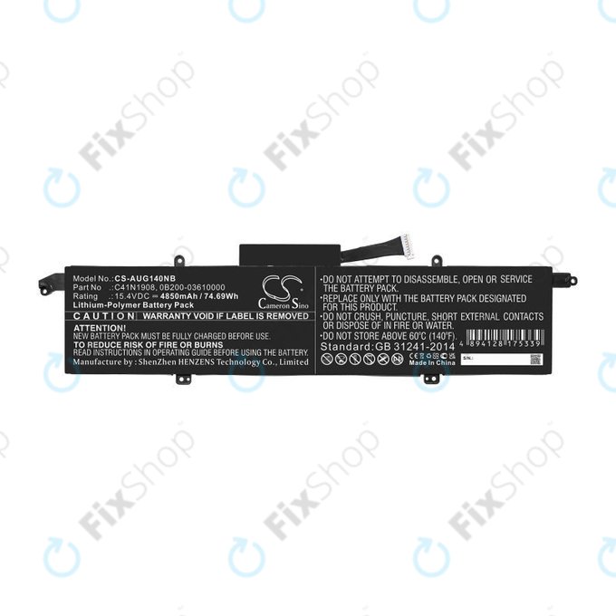 Batterie für Asus ROG Zephyrus G14 Ga401, 4850mAh, Li-Pol, 15.4V, C41N1908, HQ
