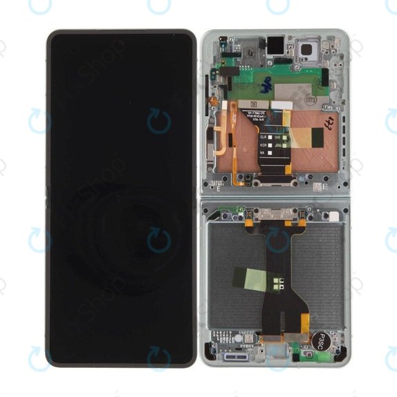 Samsung Galaxy Z Flip 7 F766B - LCD Display + Touchscreen Front Glas + Rahmen (Mint) - GH82-37581E Genuine Service Pack
