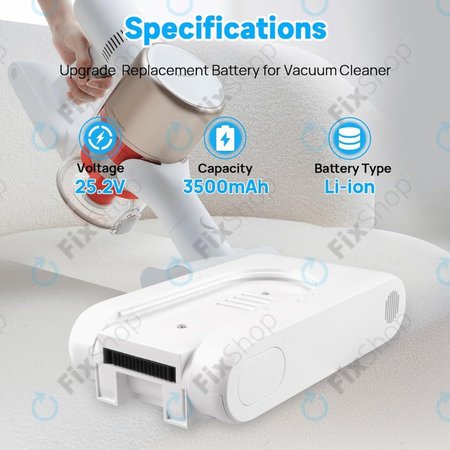Akku batterie für Xiaomi Dreame G9, G10, T10, T20, R10, 3027689, Li-Ion, 25.2V, 3500mAh