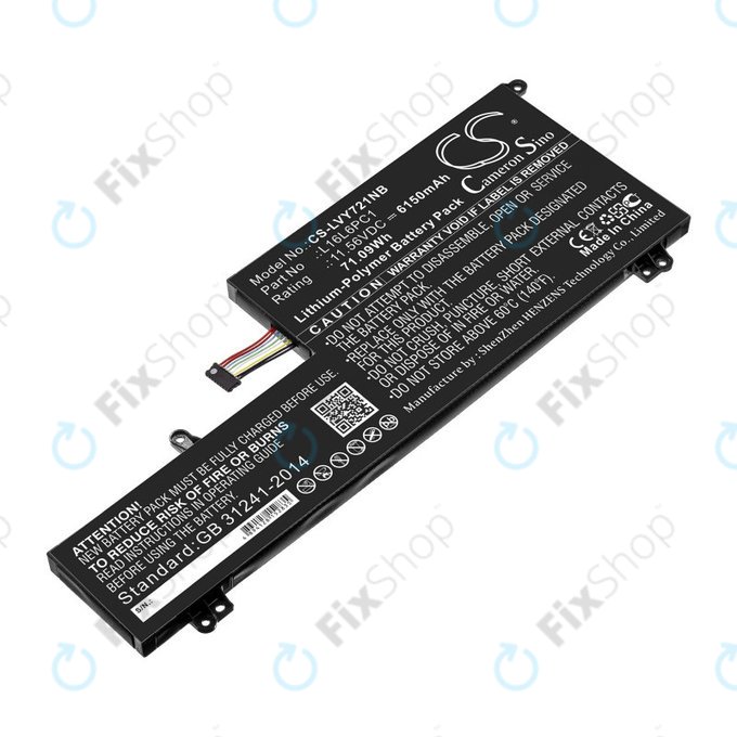 Batterie für Lenovo Yoga 720-15, 6150mAh, Li-Pol, 11.56V, L16L6PC1, HQ