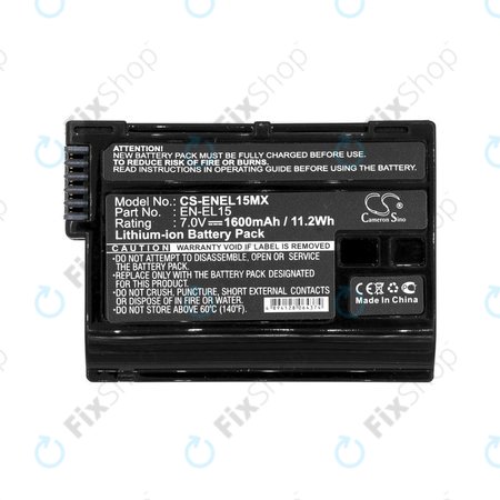 Akku batterie für Nikon Coolpix D7000, 1600mAh, Li-Ion, 7V, EN-EL15, HQ