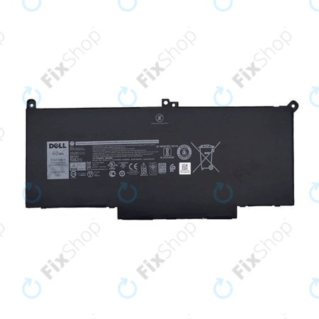 Dell Latitude 7280, 7290, 7380, 7390, 7480, 7490, E7280 - Akku Batterie F3YGT 7600mAh - Genuine Service Pack