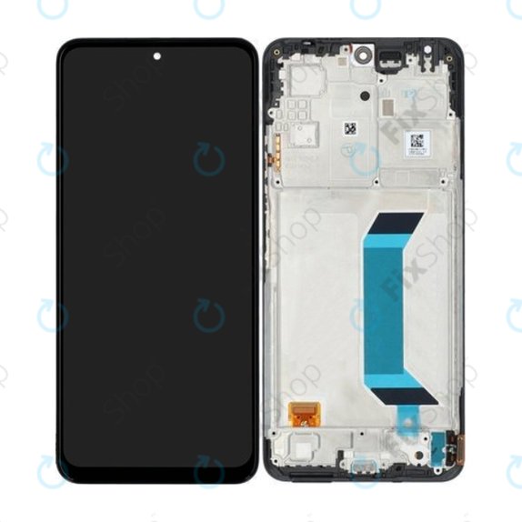 Xiaomi Redmi Note 12 5G - LCD Display + Touchscreen Front Glas + Rahmen (Onyx Grey) - 560001M17P00 Genuine Service Pack