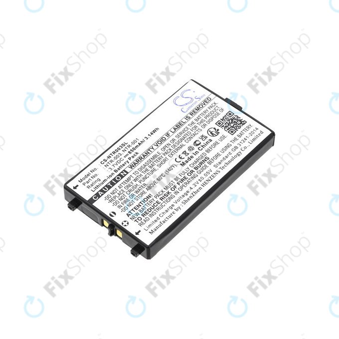 Batterie für Nintendo, 850mAh, Li-Ion, 3.7V, NTR-003, HQ
