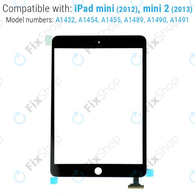 Apple iPad Mini, Mini 2 - Touchscreen Front Glas + IC Anschluss (Black)
