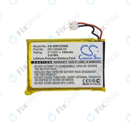 Garmin Approach G10, S20, Forerunner 220, 225, 235, 630, 645, 735XT, 745, GRM0371754 - Akku Batterie 361-00072-00/10, 361-00086-00/10/11 180mAh HQ