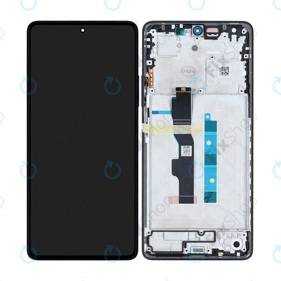 Xiaomi Redmi Note 13 5G 2312DRAABC - LCD Display + Touchscreen Front Glas + Rahmen (Graphite) - 5600020N1700 Genuine Service Pack