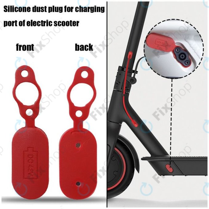 Xiaomi Mi Electric Scooter 1S, 2 M365, Essential, Pro, Pro 2 - Gummi-Ladeanschlussabdeckung mit Magnet (Red)