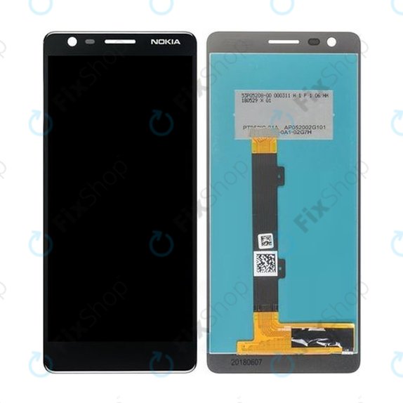 Nokia 3.1 - LCD Display + Touchscreen Front Glas (Black) TFT