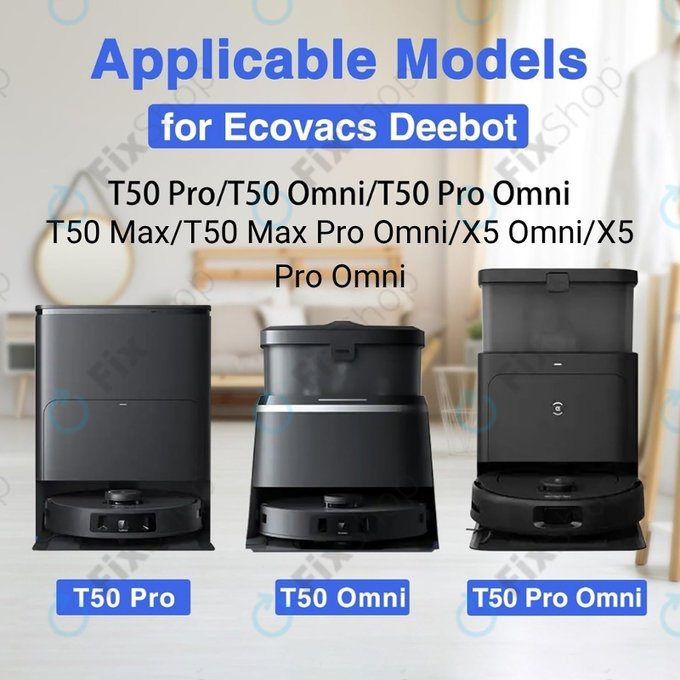 Wischtuch, 2 Stk. für Ecovacs Deebot T50 Omni, T50 Pro Omni, T50 Max, T50 Max Pro Omni, T30c, T30c Omni, X5 Omni, X5 Pro Omni