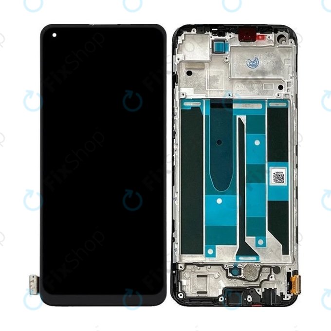 Realme 8 Pro - LCD Display + Touchscreen Front Glas + Rahmen (Black) TFT