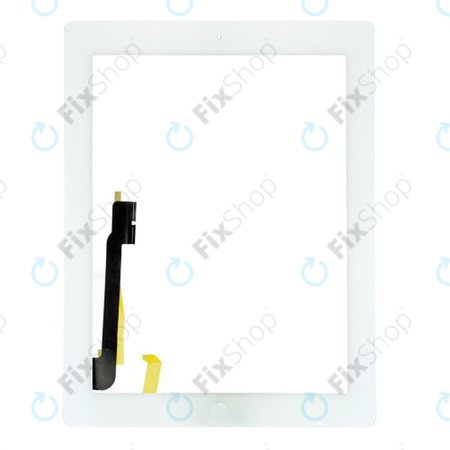 Apple iPad 3, iPad 4 - Touchscreen Front Glas + Home Taste (White)