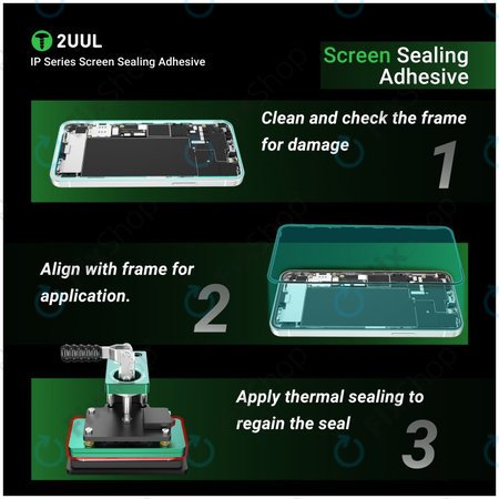 LCD Dichtungs-Klebestreifen für iPhone 16, 2UUL SA16, (5Stk.)