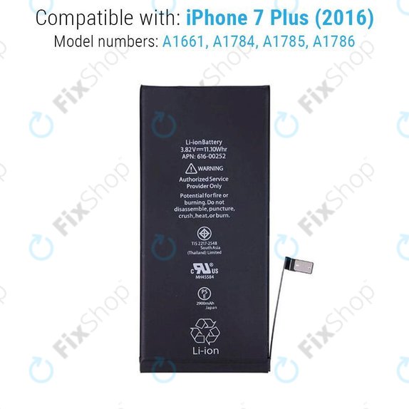 Akku Batterie für iPhone 7 Plus, 2900mAh, FixPremium