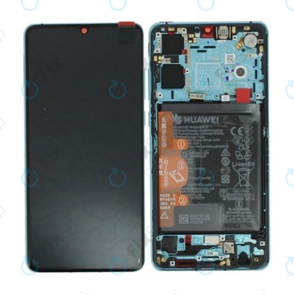 Huawei Honor 20e - LCD Display + Touchscreen Front Glas + Rahmen + Akku Batterie (Phantom Blue) - 02353QEN Genuine Service Pack